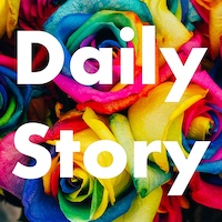 The Daily Story logo, the title text over a colorful bunch of flowers.