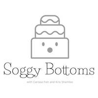 The Soggy Bottoms logo, a cartoon cake with a surprised expression.
